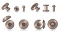 Set of Hex Socket Screws and Bolts - Various Angles Royalty Free Stock Photo