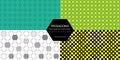 Set of Hexagons background patterns collections. 4 vector repeat patterns in one eps file Royalty Free Stock Photo