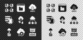 Set Hierarchy organogram chart, Browser files, Cloud computing lock, technology data transfer, Server, Data, Web Hosting Royalty Free Stock Photo