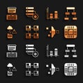 Set Hierarchy organogram chart, Processor with CPU, Filter setting, Cloud technology data transfer, Data analysis Royalty Free Stock Photo