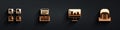 Set Hierarchy organogram chart, Server, Data, Web Hosting, Monitor with graph and Hangar servers icon with long shadow