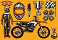 Set of high detailed motocross racing element