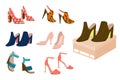 Set Of High Heel Female Shoes Royalty Free Stock Photo