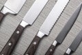 Set of high quality kitchen knives Royalty Free Stock Photo