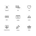 9 line icons Royalty Free Stock Photo