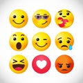 Set of high quality yellow emoji face Royalty Free Stock Photo