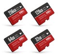 Set of high speed MicroSD flash memory cards Royalty Free Stock Photo