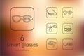 Set of high-tech glasses icons Royalty Free Stock Photo