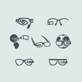 Set of high-tech glasses icons Royalty Free Stock Photo