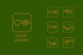 Set of high-tech glasses simple icons Royalty Free Stock Photo