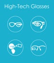 Set of high-tech glasses simple icons Royalty Free Stock Photo