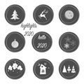 Set of highlights stories covers icons in grey and white colors. Perfect for bloggers. Fully editable, scalable vector file. New y