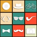 Set hipster icons Royalty Free Stock Photo