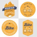 Set of hipster logo, badges, banners, emblem design for mountain bike club. linear and flat style.
