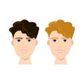 Set of Hipster Male Face With Fashionable Hairstyle Isolated Icons