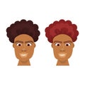 Set of Hipster Men African American Face With Stylish Hairstyle Isolated Icons Royalty Free Stock Photo