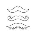 Set of hipster mustache icon, outline style