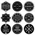 Set of hipster sale labels, monochrome typographic design. Vector.