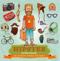 Set of Hipster style elements