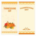 Set of hipster Thanksgiving Day backgrounds in brown and orange.