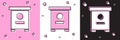 Set Hive for bees icon isolated on pink and white, black background. Beehive symbol. Apiary and beekeeping. Sweet