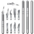 Set of Hobby Knife Handles and Blades