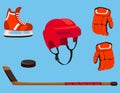Set of hockey accessories.