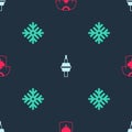 Set Hockey jersey, TV CN Tower in Toronto and Snowflake on seamless pattern. Vector