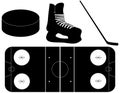 Set of Hockey Silhouettes Royalty Free Stock Photo