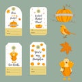 Set of holiday Thanksgiving backgrounds, badges,tags with different elements