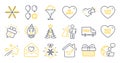 Set of Holidays icons, such as Love message, Balloon dart, Love letter symbols. Vector