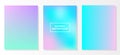 Set of holographic multicolored blurred vivid gradient backgrounds, vector colorful posters. Template for flyer and presentation, Royalty Free Stock Photo