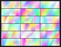 Holographic Vector Background. Iridescent Foil. Glitch Hologram. Pastel neon rainbow.