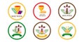 Set of Holy week round icons vector illustration graphic design. Holiday card design. Holiday background. Religious Royalty Free Stock Photo