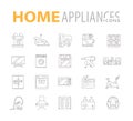 Set of home appliances and electronics icons Royalty Free Stock Photo