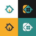 Home icon in flat design Royalty Free Stock Photo