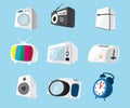 Set of home electronics appliances icon Royalty Free Stock Photo