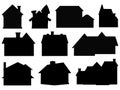 Set of home icons silhouette vector art Royalty Free Stock Photo