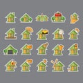 Pset of home icons. Vector illustration decorative design Royalty Free Stock Photo