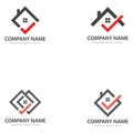set of home logo template with check mark. logo vector icon Royalty Free Stock Photo