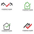 set of home logo template with check mark. logo vector icon Royalty Free Stock Photo