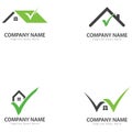set of home logo template with check mark. logo vector icon Royalty Free Stock Photo