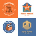 Set of home repair, house remodel vector icon, symbol, sign, logo