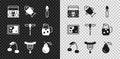 Set Home stereo with two speakers, Fish, Spoon, Cherry, Sausage the fork, Pear, Folded map and Wine corkscrew icon