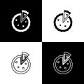 Set Homemade pie icon isolated on black and white background. Vector Royalty Free Stock Photo