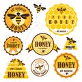 Set of honey labels Royalty Free Stock Photo