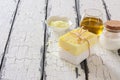 Honey and milk spa set Royalty Free Stock Photo