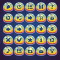 Set honeyed buttons for web video game in style marmalade Royalty Free Stock Photo