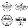 Set of hookah labels, badges and design elements. Hookah club. Shisha bar. Hookah lounge logo. Hookah pipes Royalty Free Stock Photo