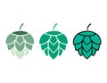 Set of Hop icon beer cone leaf sign,pub herb design, nature seed vector Royalty Free Stock Photo